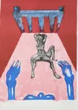 CZWORONOŻNE MARZENIE (REVE QUADRUPEDE) by Jan Lebensztejn, 1973, litografia barwna, papier, sold Jun 2017