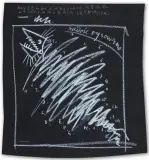 SZKIC PLAKATU DO WYSTAWY RADOŚĆ RYSOWANIA by Franciszek Starowieyski, pastel biały, papier czarny, sold Jun 2017