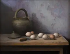 Maciej Cichocki, STÓŁ, 2017, olej, deska