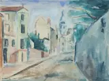 ULICZKA NA MONTMARTRE by Henryk Hayden, akwarela, papier żeberkowy, sold Jun 2017