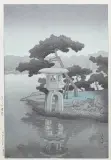 Kawase Hasui, KSIĘŻYC NAD OGRODEM KIYOSUMI, 1938, drzeworyt barwny, papier