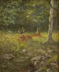 SARNY NA POLANIE by Georg (George) Majewicz, olej, płótno, offered Jun 2017