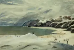Rafał Malczewski, OKOLICE BAIE SAINT PAUL, 1948, akwarela, ołówek, papier