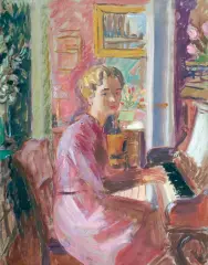 Wacław Taranczewski, PIANISTKA, lata 30. XX w., akwarela, gwasz, papier