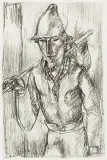 WĘDROWIEC (rycina przy stronie tytułowej) by Eugeniusz Zak, miękki werniks, papier welinowy, sold Jun 2017
