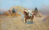 Tadeusz Ajdukiewicz, PRZEZ PUSTYNIĘ, olej, płótno