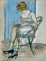 Stanisław Wyspiański, ZACZYTANA, 1893, olej, kredka, karton