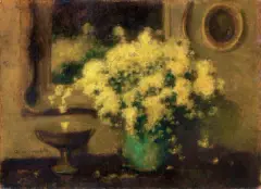 MIMOZA by Alfons Karpiński, olej, tektura, sold Jun 2017