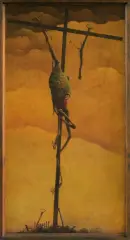 OBRAZ XVI by Zdzisław Beksiński, 1969, olej, płyta pilśniowa, sold Jun 2017
