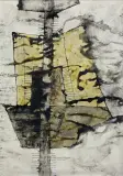 Jan Lebensztejn, FIGURA OSIOWA, 1958, tusz pióro, pędzel, papier milimetrowy