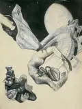 Grzegorz W. Komorowski, SKYFAC INTER, ołówek, gwasz, papier