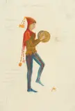 PROJEKT KOSTIUMU DO PANA TWARDOWSKIEGO by Jan Marcin Szancer, akwarela, karton, sold May 2017