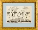 Otto Axer, SCENA FIGURALNA, 1974, tusz pióro, pędzel, papier kremowy