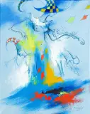 Eugeniusz Ochonko, Z CYKLU PODRÓŻE W NIEZNANE (1), 2017, akryl, płótno
