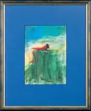 Alicja Wahl, DZIEWCZYNA NAD URWISKIEM, 1995, pastel, akwarela, papier