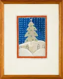 DRZEWKO ŚWIĄTECZNE by Józef Wilkoń, gwasz, papier, sold Apr 2017