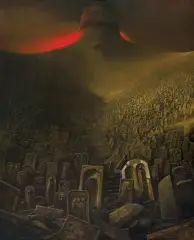 Zdzisław Beksiński, OCZEKIWANIE, 1972, akryl, płyta pilśniowa