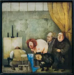 ATELIER by Jerzy Duda-Gracz, 1976, olej, płyta pilśniowa, sold Mar 2017