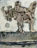 Jan Lebensztejn, DÉTENTE (ODPRĘŻENIE), 1966, akwarela, pastel karton
