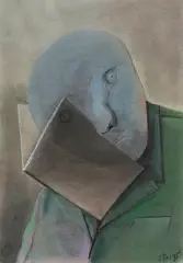 W OBJĘCIU KSIĄŻKI by Stasys Eidrigevičius, 1990, pastel, papier, sold Mar 2017