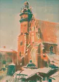Leon Wyczółkowski, KOŚCIÓŁ BOŻEGO CIAŁA W KRAKOWIE, 1903, litografia barwna, papier