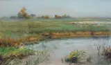 Zygmunt Józefczyk, BAGNA POLESKIE, 1937, olej, tektura
