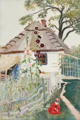 Stanisław Masłowski, MALWY PRZED CHATĄ, akwarela, papier