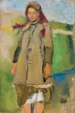 Stanisław Kaczor-Batowski, RUSINKA. DZIEWCZYNA Z SEMENOWA, 1925, olej, płótno naklejone na tekturę