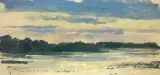 Leon Wyczółkowski, O ZACHODZIE NAD WODĄ, ok. 1890, olej, płótno