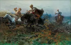 Józef Brandt, PRZEWODNIK, przed lub 1910, olej, płótno