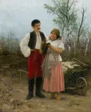 Franz Streitt, KWIATEK DO KAPELUSZA, olej, płótno