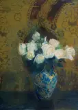 Leon Wyczółkowski, BIAŁE RÓŻE, 1911, pastel, gwasz, akwarela, papier