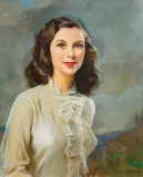 Tadeusz Styka, PORTRET DZIEWCZYNY W BIAŁEJ BLUZCE, 1940-50, olej, płótno