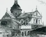 Leon Wyczółkowski, KOŚCIÓŁ ŚWIĘTYCH PIOTRA I PAWŁA, 1924, tusz, pędzel, papier