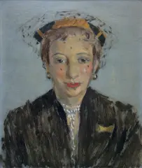 Bencion Benn, PORTRET KOBIETY, olej, tektura