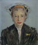 Bencion Benn, PORTRET KOBIETY, olej, tektura