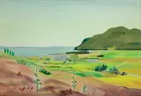 Rafał Malczewski, OKOLICE BAIE SAINT PAUL, 1948, akwarela, ołówek, papier