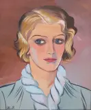 Zofia Stryjeńska, PORTRET MŁODEJ KOBIETY, gwasz, ołówek, karton