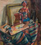 Leon Dolzycki, WNĘTRZE PRACOWNI, 1932, olej, płótno