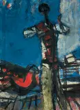 BŁĘKITNA ALKOWA by Zygmunt Menkes, olej, płótno, offered Mar 2017