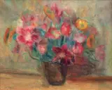RÓŻOWE KWIATY W WAZONIE by Henryk Hayden, olej, płótno, sold Mar 2017