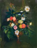 Gustaw Gwozdecki, KWIATY, ok. 1930, olej, tektura