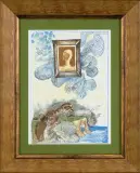 KOMPOZYCJA Z PORTRETEM by Jan Lebensztejn, litografia barwna, papier, sold Mar 2017