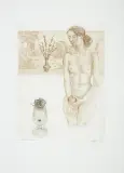 Leszek Rózga, Dwa jabłka, 1973, akwaforta sepiowa, papier