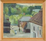 Tomasz Tatarczyk, Motyw z Kazimierza, 1975, olej, płótno