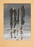 Topole by Józef Wilkoń, akwarela, gwasz, tusz pióro, papier kremowy, offered Mar 2017