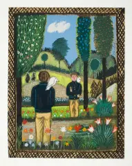 Ilustracja do Krainy sto piątej tajemnicy, ok.197 by Józef Wilkoń, gwasz, tusz pędzel, papier, sold Mar 2017