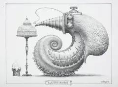 Cukiernikomat by Jacek Yerka, 2017, ołówek, karton, sold Mar 2017
