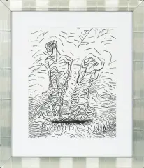 DWIE POSTACI by Andrzej Fogtt, 1985, tusz pióro, papier, sold Jan 2017