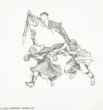 Szymon Tadeusz Kobyliński, Z CYKLU: RUBASZNOŚCI DAWNEJ WSI, 1988, tusz pióro, karton